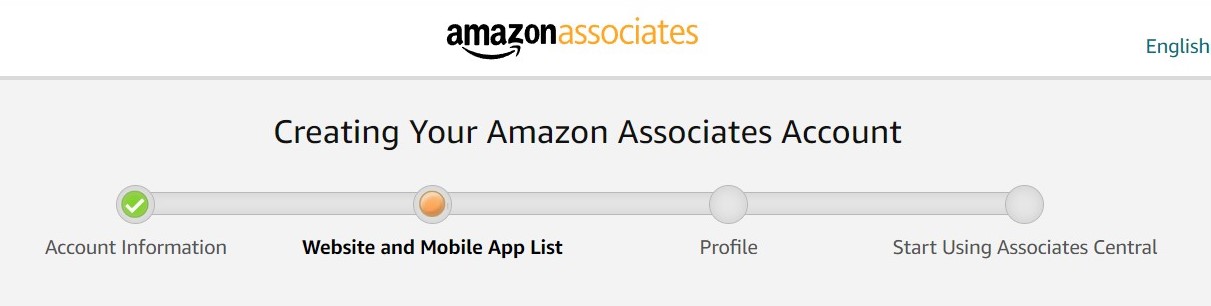 Amazon Associates sign up process