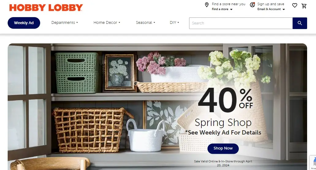 Hobby Lobby website