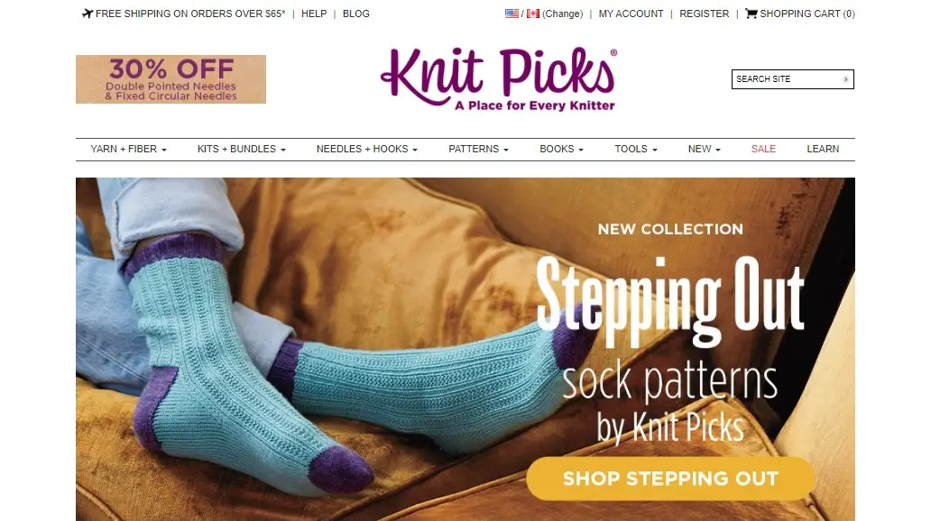 Knitpicks homepage