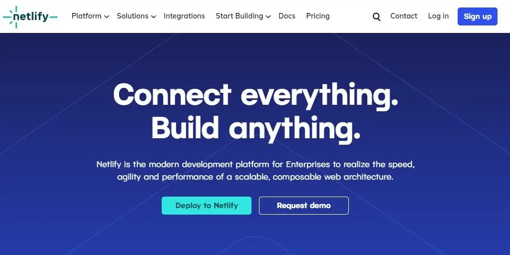 Netlify homepage