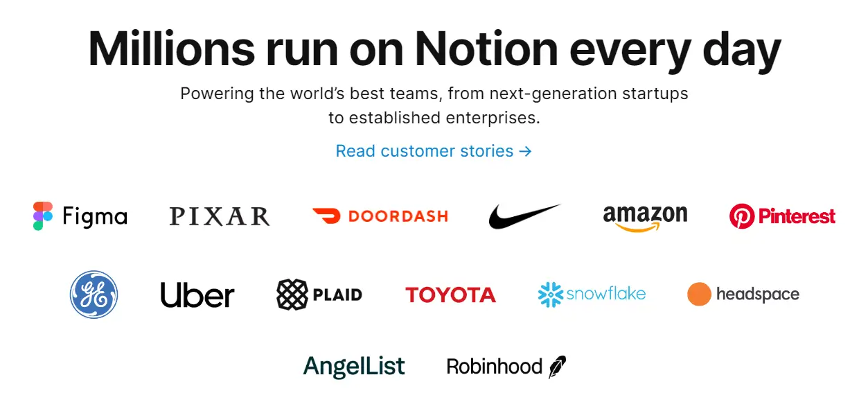 list of brands that use Notion