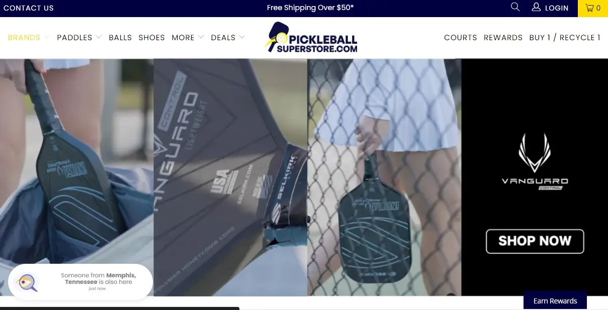 Pickleball Superstore website