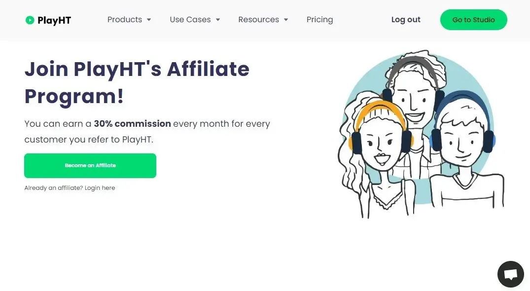 PlayHT affiliate page