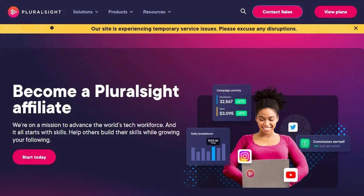 Pluralsight affiliate website