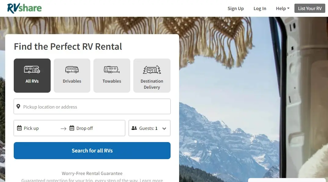 RVshare website