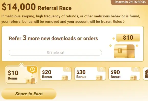 Bonuses for affiliates