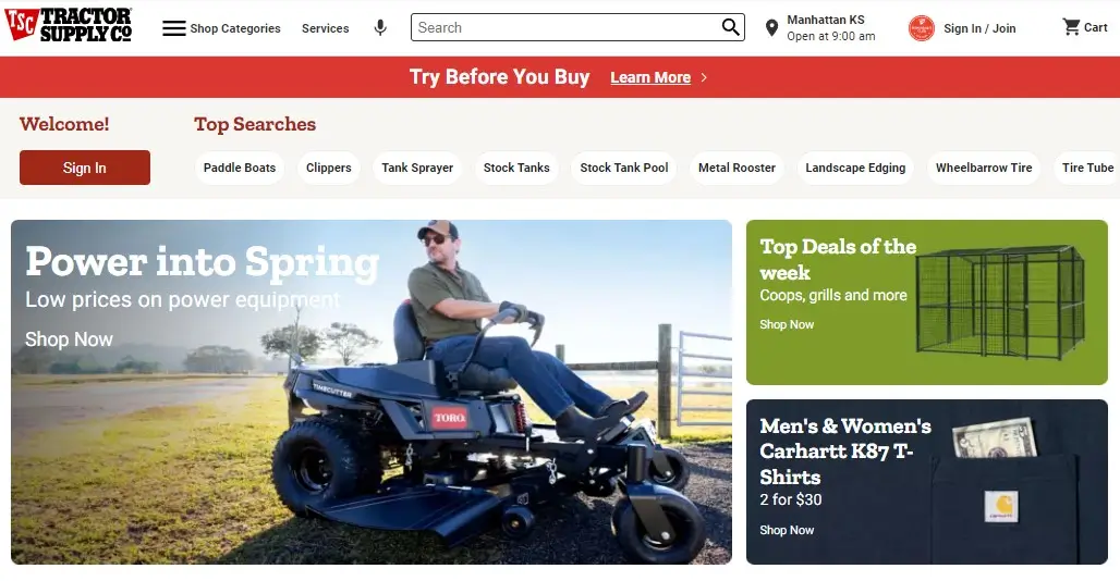 Tractor Supply Co. website