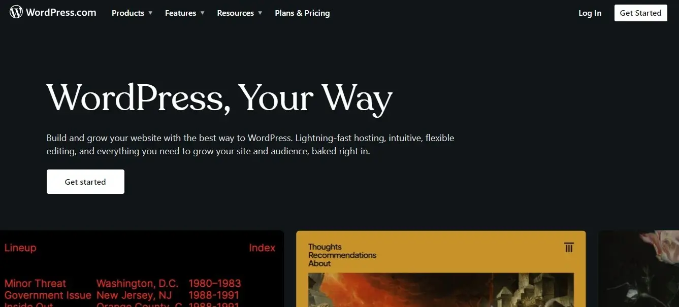 WordPress home page